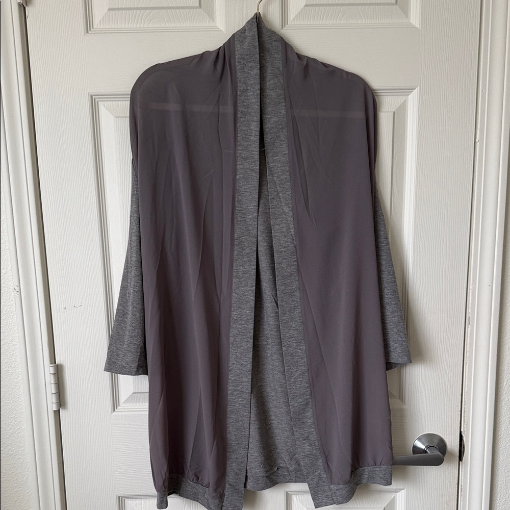 Papillon Size Large Gray Light Gray Sheer Cardigan.
